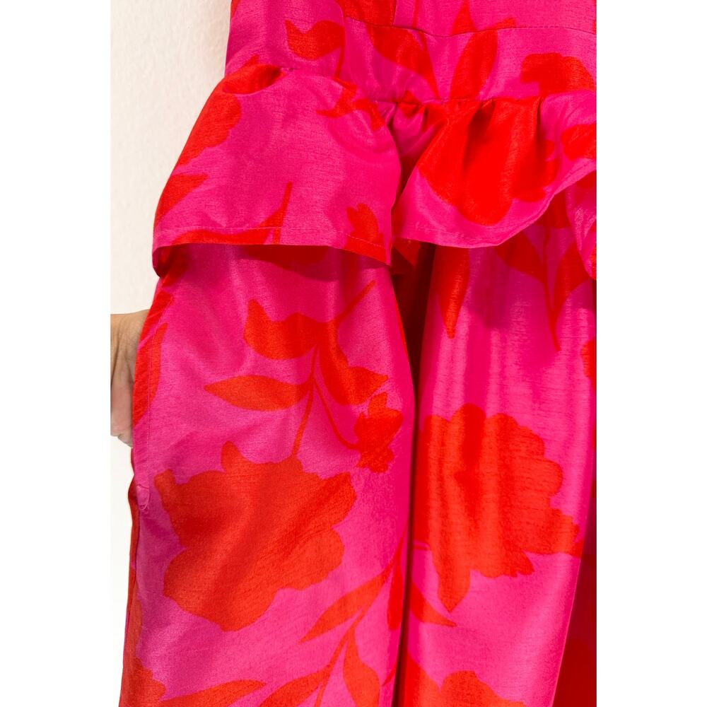 NWT Kate Spade New York Classic Rose Peplum Midi Dress Pink/Red Women’s Size 4 - Picture 11 of 11